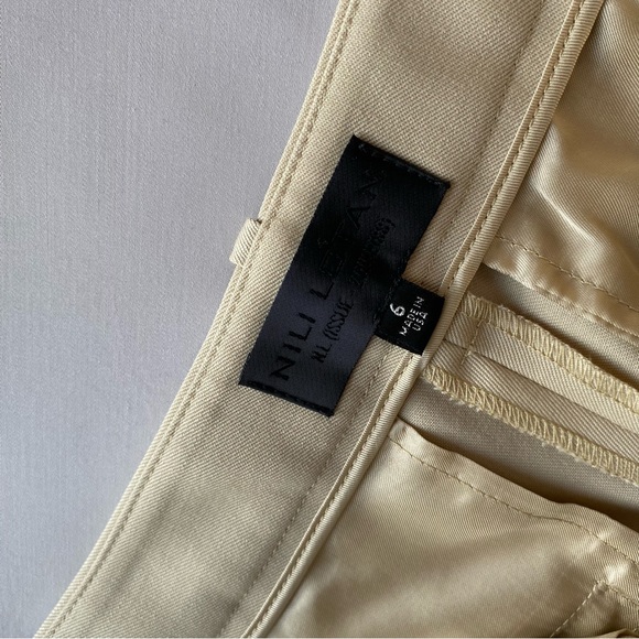 Nili Lotan Dillon Wool Pleated-Front Pants Khaki Size 6 - Picture 4 of 10